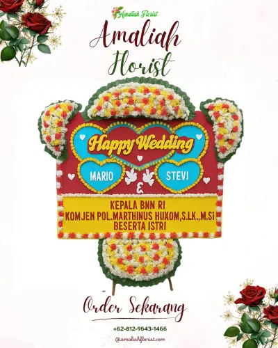 Karangan Papan Bunga Pernikahan di Sokawangi